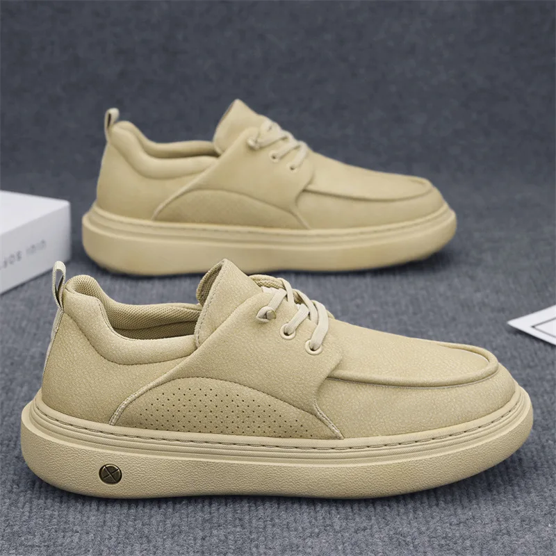 

Men's Autumn Winter Comfortable Leather Surface Men's Shoes Loafers Trendy Shoes Student Leisure Minimalist Sports Board Shoes