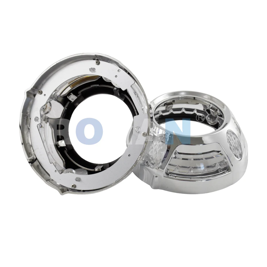 Ronan 3.0inch White Switch Back Yellow DRL LED Angel Eyes Shrouds Cover for Car Styling Headlight Retrofit