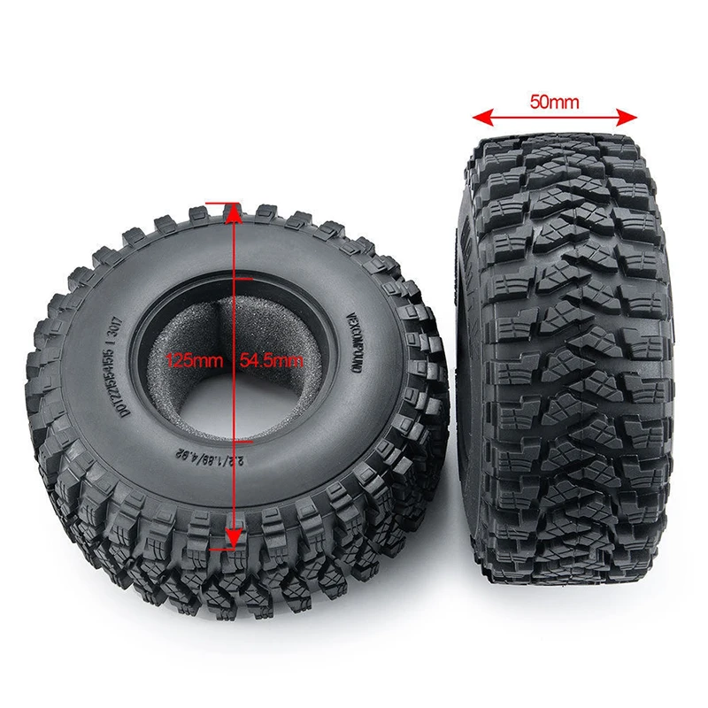 RC 4PCS 2.2 Inch 120mm 130mm 140mm 150mm Rubber Tire Beadlock Wheel Rim For RC Car TRX4 TRX6 RBX10 SCX10 YIKONG TK300 D90 90046