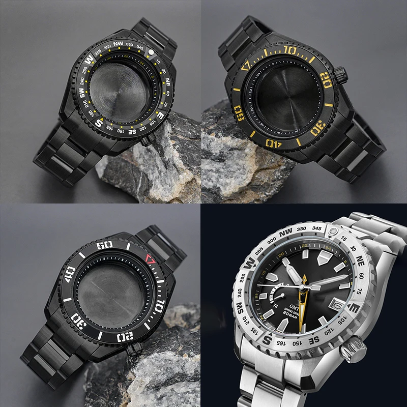 Mod PROSPEX SNR025 Black Watch Case Steel Band Bracelet  Fit Seiko NH35 NH36 4R 6R Japan Automatic Movement Sapphire Glass 200M