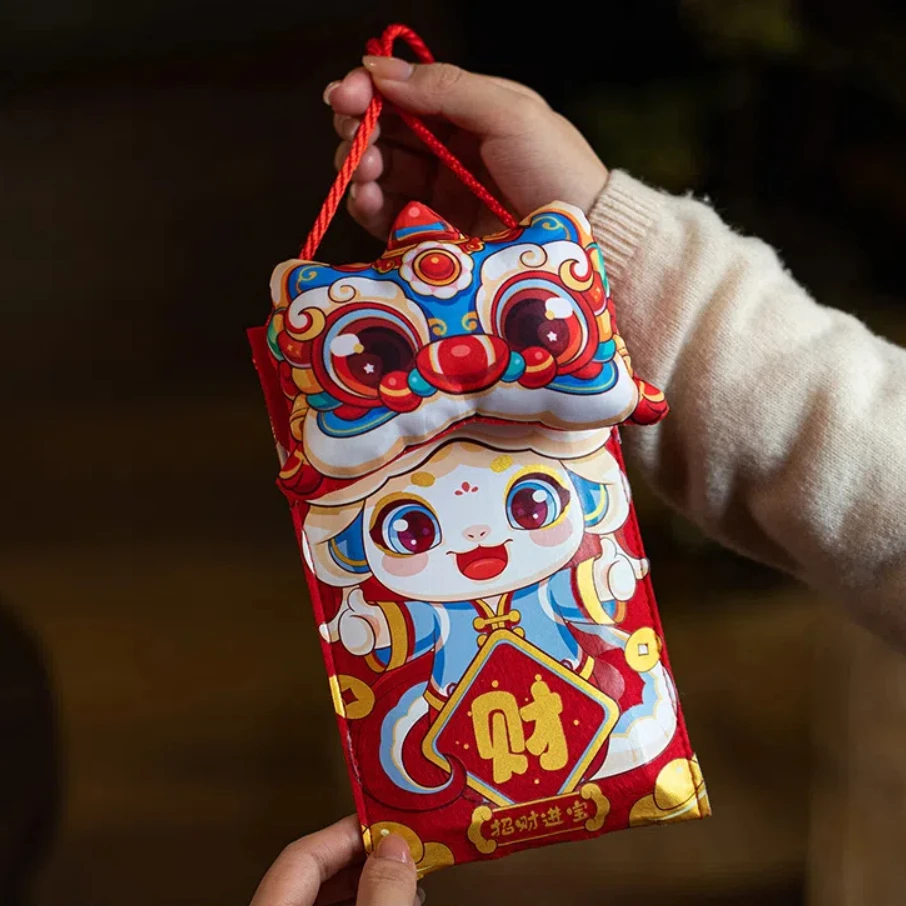 Wielokrotne wzory Kieszonka na pieniądze Najlepsze życzenia Design łańcuszkowy Noworoczne życzenia Torba na błogosławieństwa Nowa modna haftowana brokatowa czerwona koperta