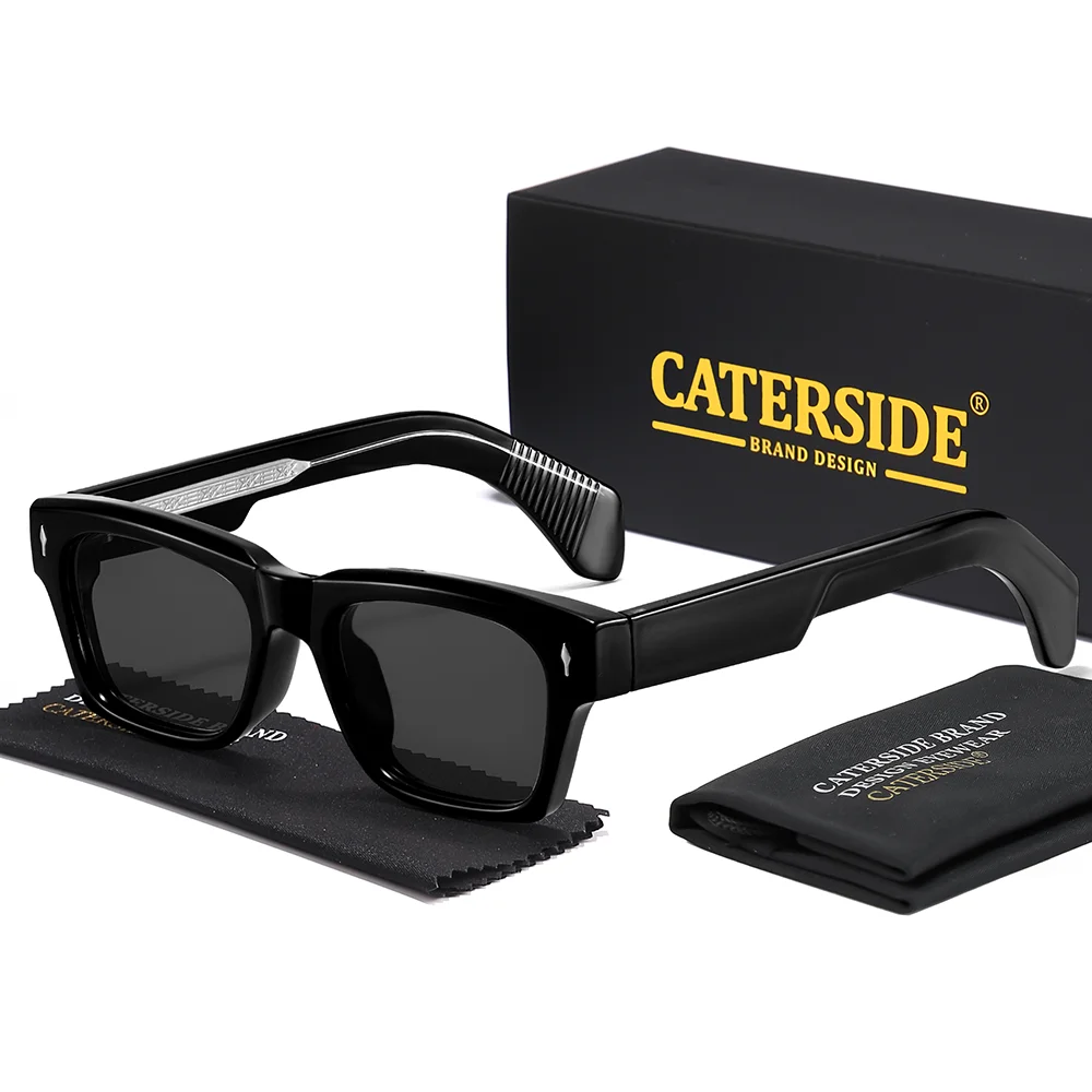 CATERSIDE New Outdoor Men's Sports Polarized Sunglasses Square Frame Women's Retro Punk Cycling Hiking Preferred Glasses UV400