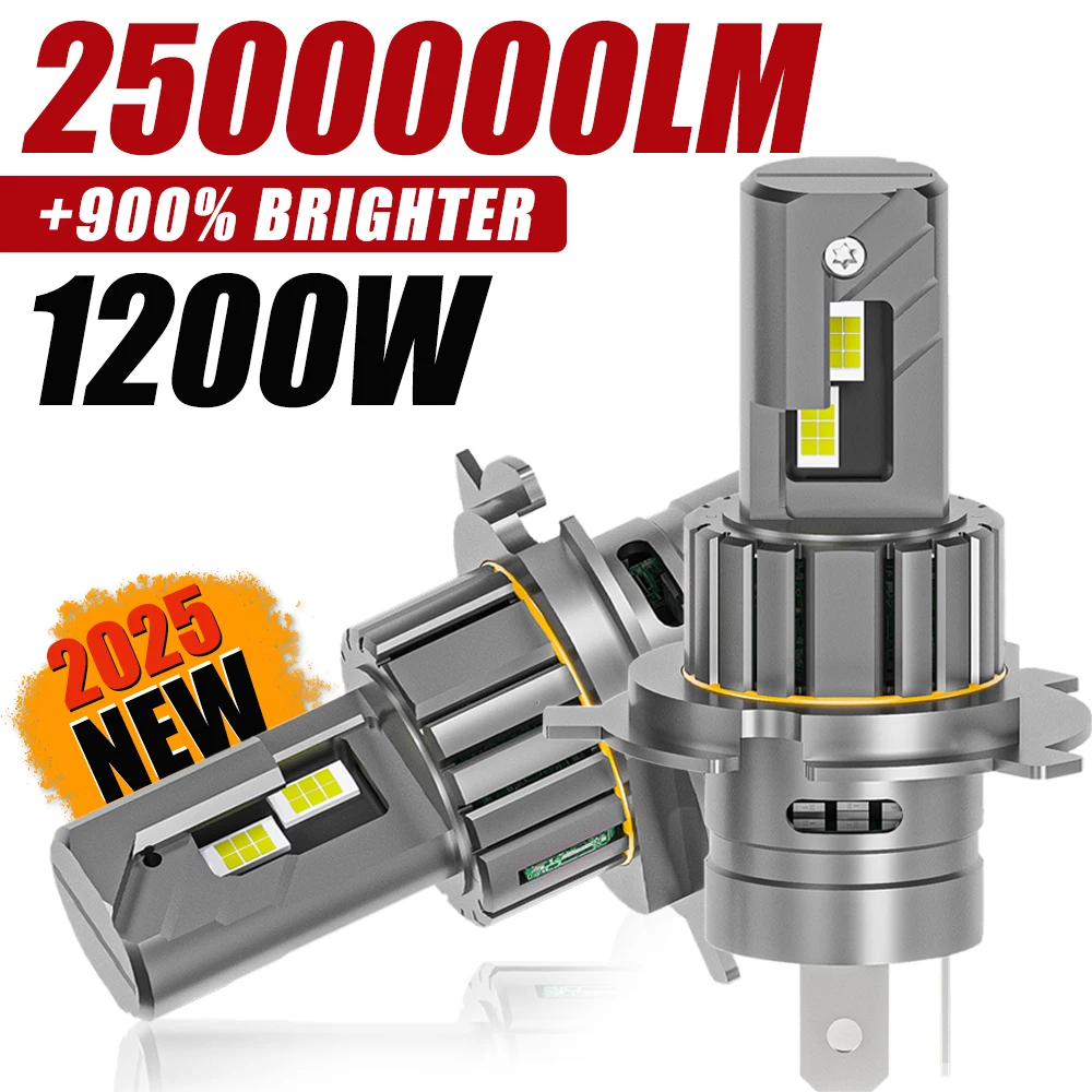 

2Pcs H4 H7 LED Headlight Bulbs CANBUS 9003 HB2 CSP LED Super Bright H4 HeadLamp for Moto/Car Wireless With fan 1:1 Size 6000K