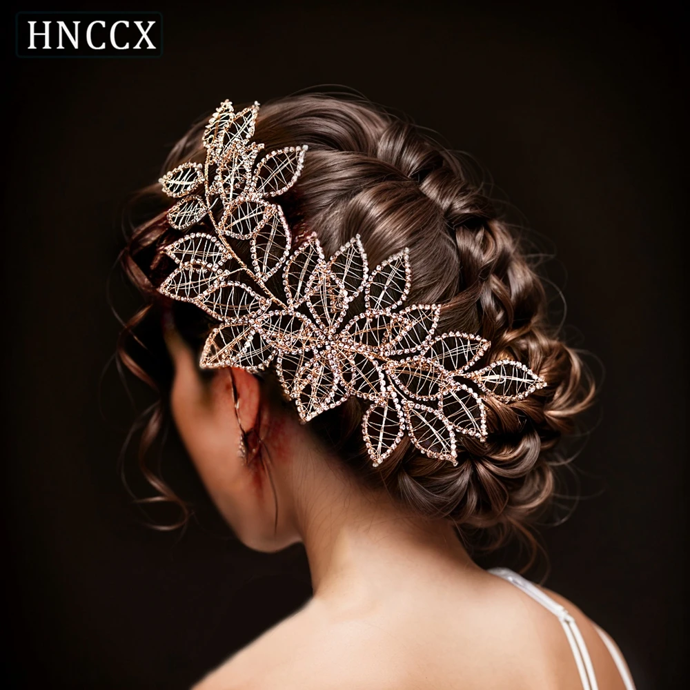 HNCCX Strass Hoofdband Bruid Bruiloft Legering Bladeren Bruidsmeisje Haarhoepels Schoonheid Sieraden Accessoires Handgemaakte Hoofddeksels CP256