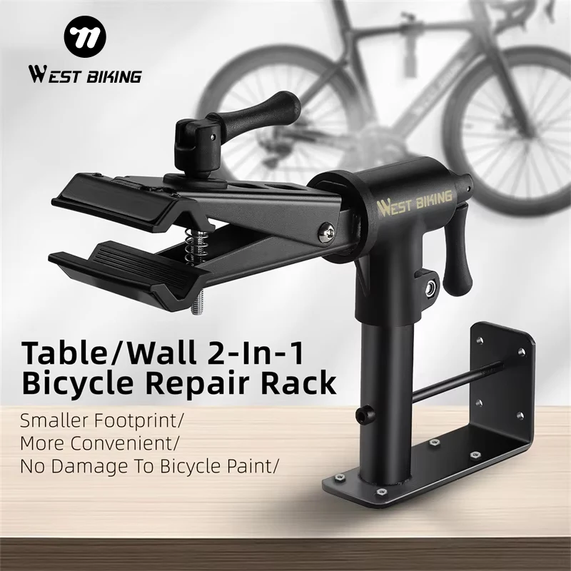WEST BIKING Desktop Bicycle Repair Stand Indoor Wall Bike Parking Rack Maintenance Workstand Bike Display Stand Repair Tools