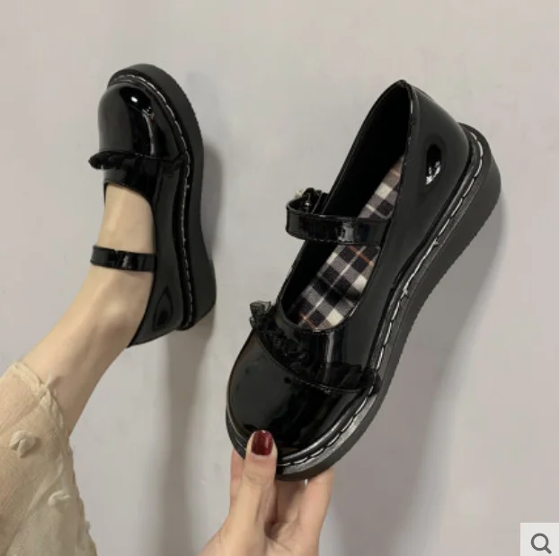 Japanese Leather Shoes Female Students Jk Uniform Doll Shoes Shallow Mouth Soft Sister Girl College Style Retro Mary Jane Cos