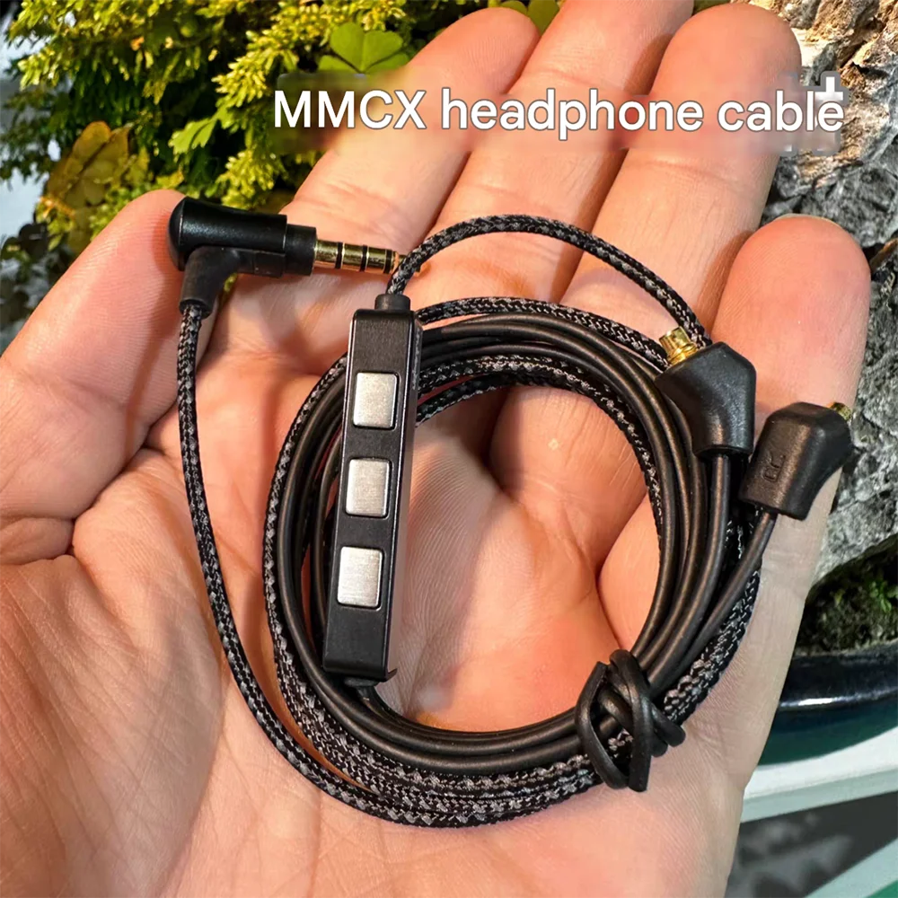 Original MMCX Earphone Cable Braided + TPE Material 3.5mm to MMCX Detachable Replacement Cord for Headphones