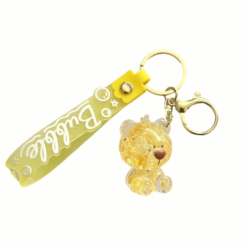 Minso масляный светящийся брелок с изображением сидячего медведя для подвески в школьном сумке, милый автомобильный брелок-подвеска