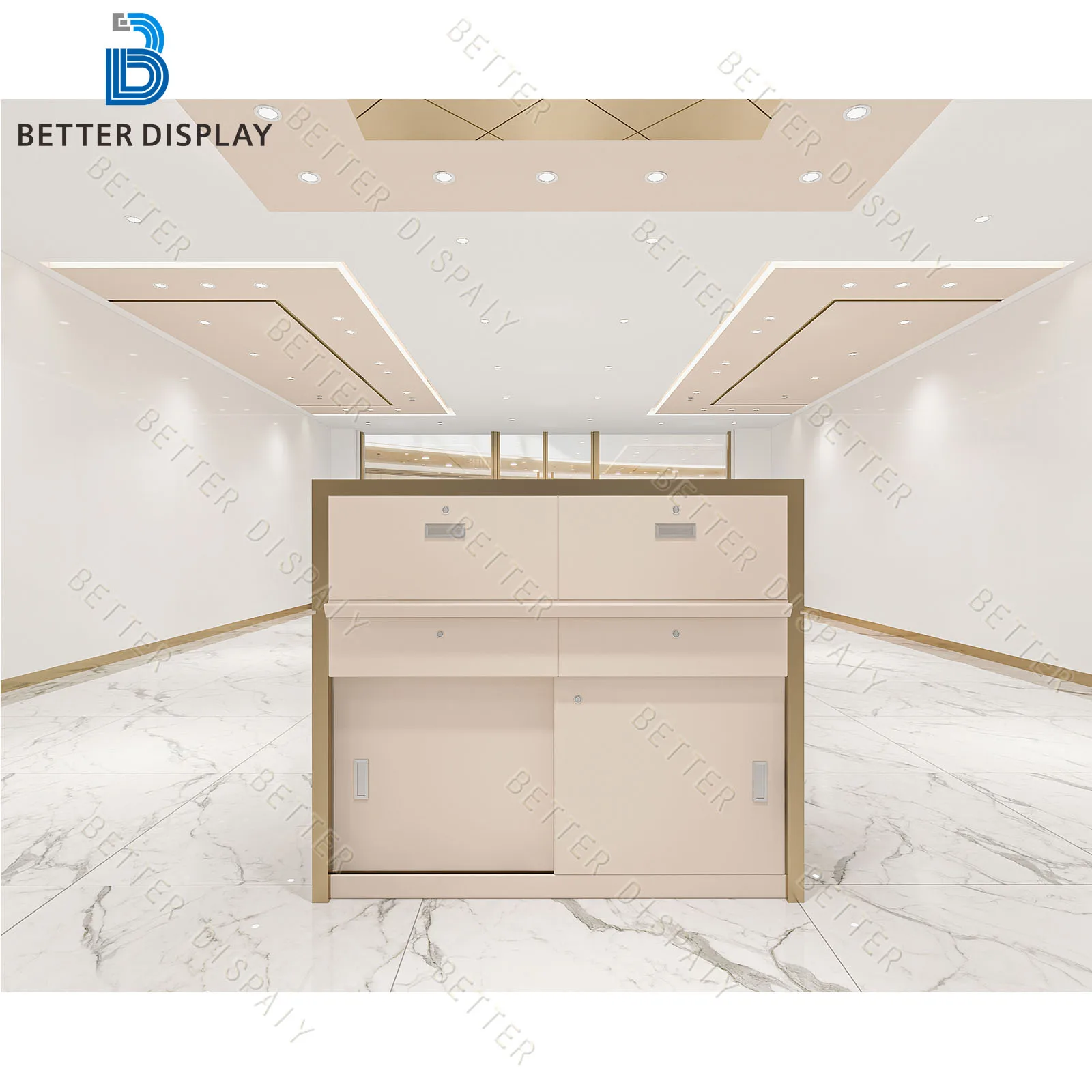 Custom.Luxury Beautiful Style Jewelry Showcase Manufacture Jewelry Display Counter Jewelry Display Cabinet Showcase