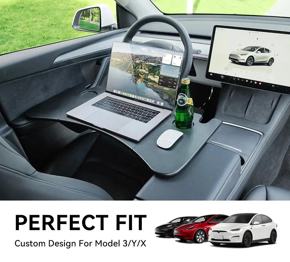 

Tray Table For Tesla Model 3 Highlan Model Y X S 2018-2024 Steering Wheel Laptop Car Tray Travel Desk Portable Office Desk