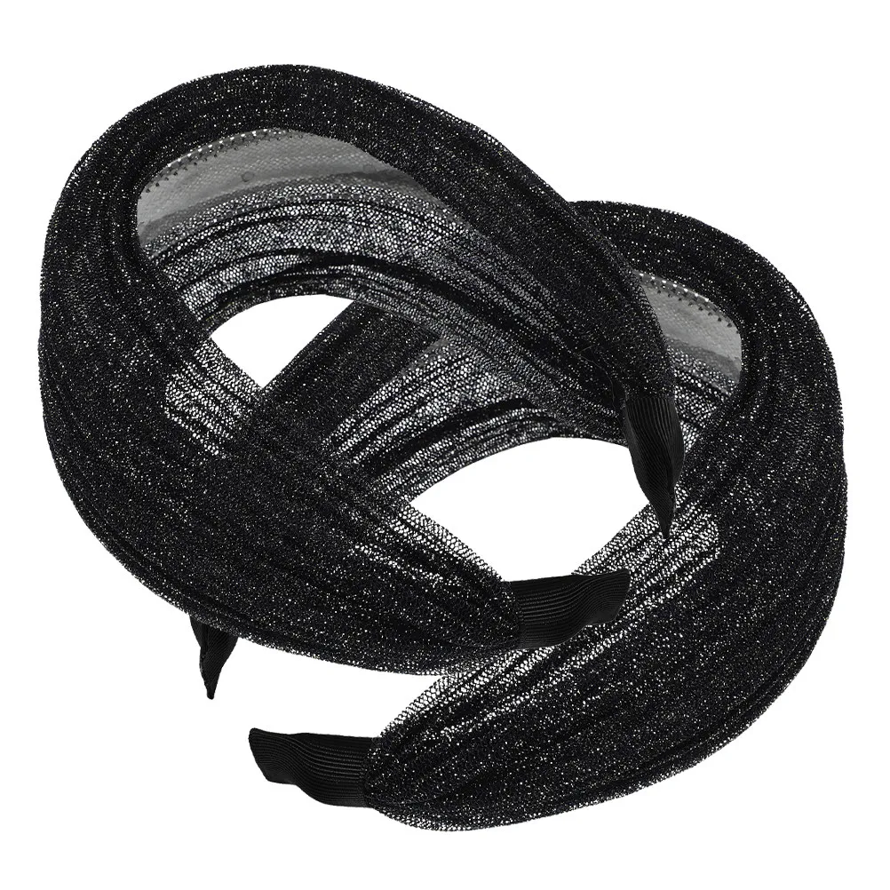 2Pcs Non-Slip Wide Hair Hoops for Women Gray Hair Covering Elastic Headbands Comfortable Secure Fit for Workout Yoga Running
