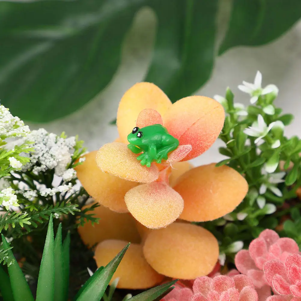 10Pcs Small Frog Resin Statue Charming Garden Decoration Outdoor Lawn Patio Pond Decor Indoor Windowsill Cabinet Desk Adorable