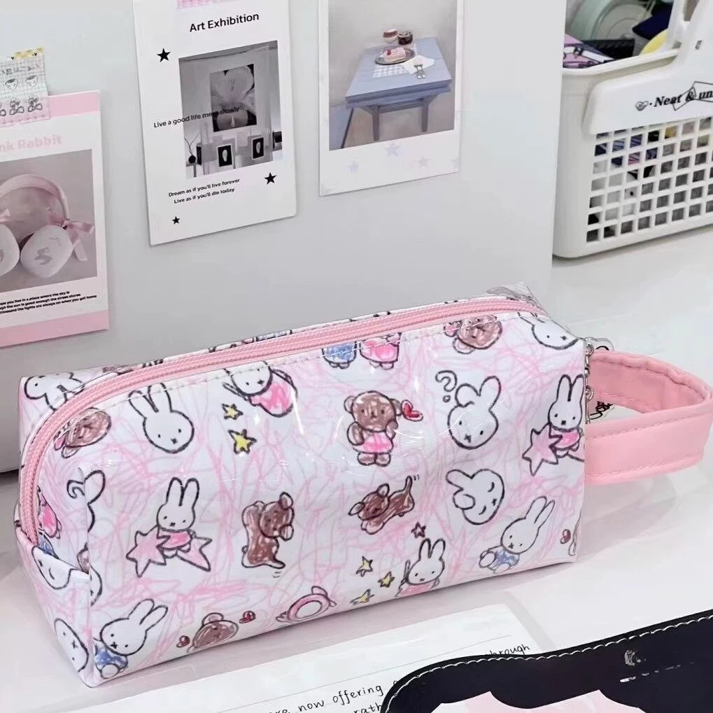 Cartoon Kawaii New Style Pencil Case Large Capacity GoodLooks Waterproof Simple Stationery Student Bag Wear-resistant Gift Miffy