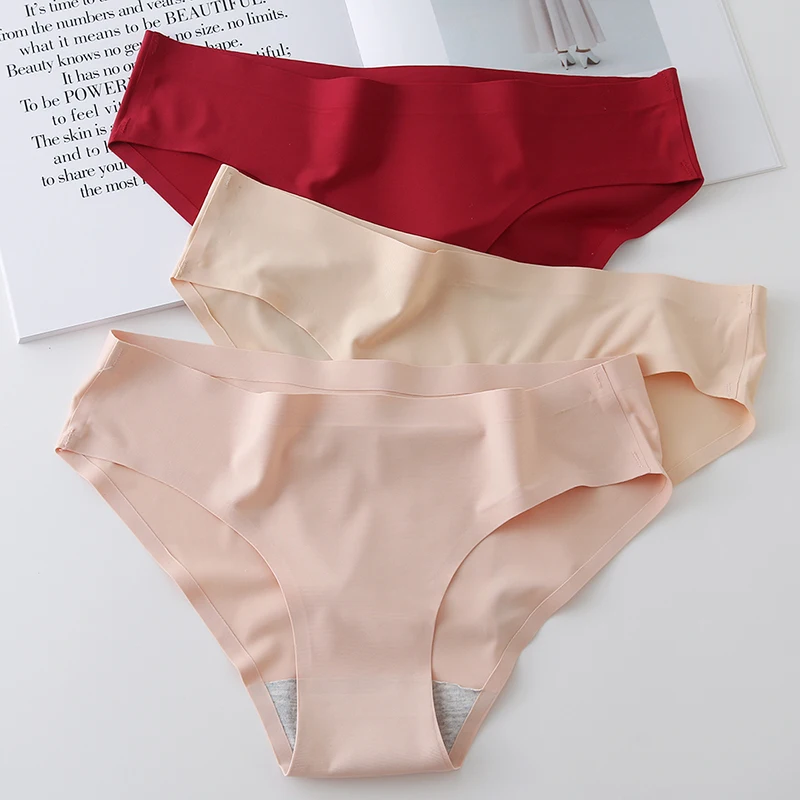 BZEL 10 PCS/Set Seamless Women's Panties Ice Silk Women Underwear Comfortable Female Briefs 10 Pieces Solid Lingerie Panty M-3XL
