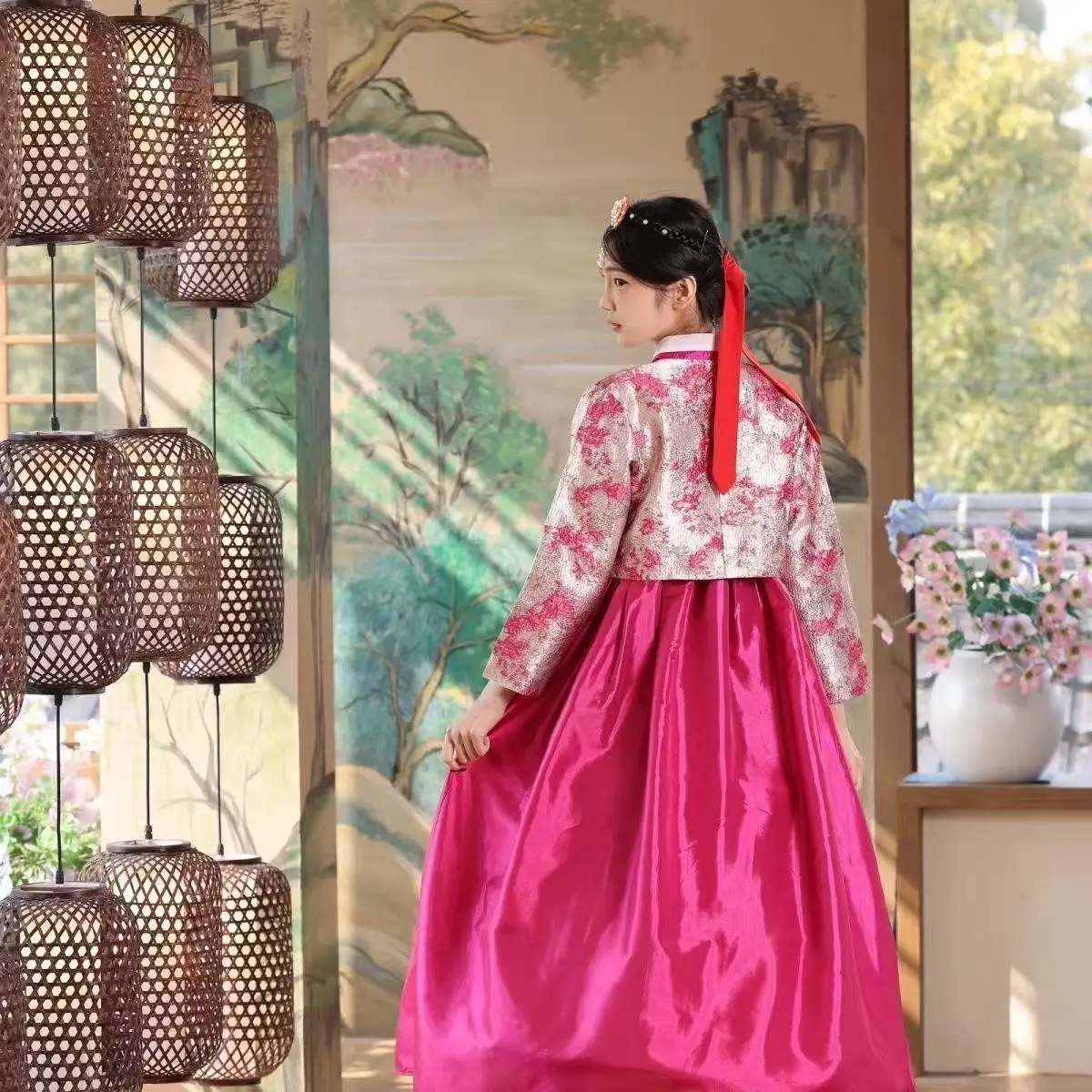 Upgraded New Women's Hanbok Traditional Korean Clothing Vintage Court Wedding Stage Performance Suit Halloween Cosplay Costume