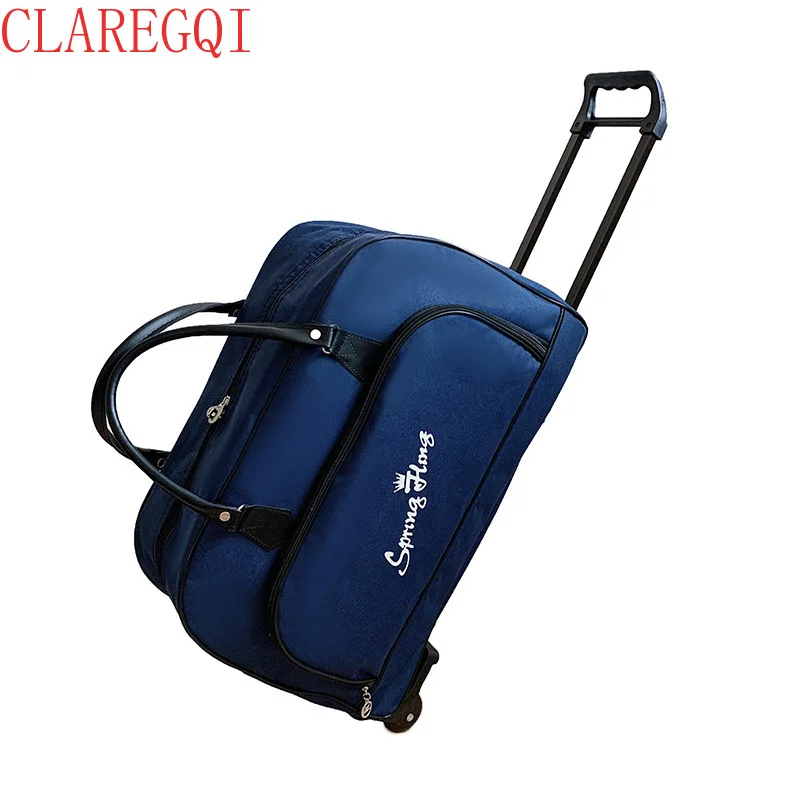 duffle bag with wheels and handle Waterproof durable and foldable rolling bag Lage capacity moving bag Lightweight pull rod
