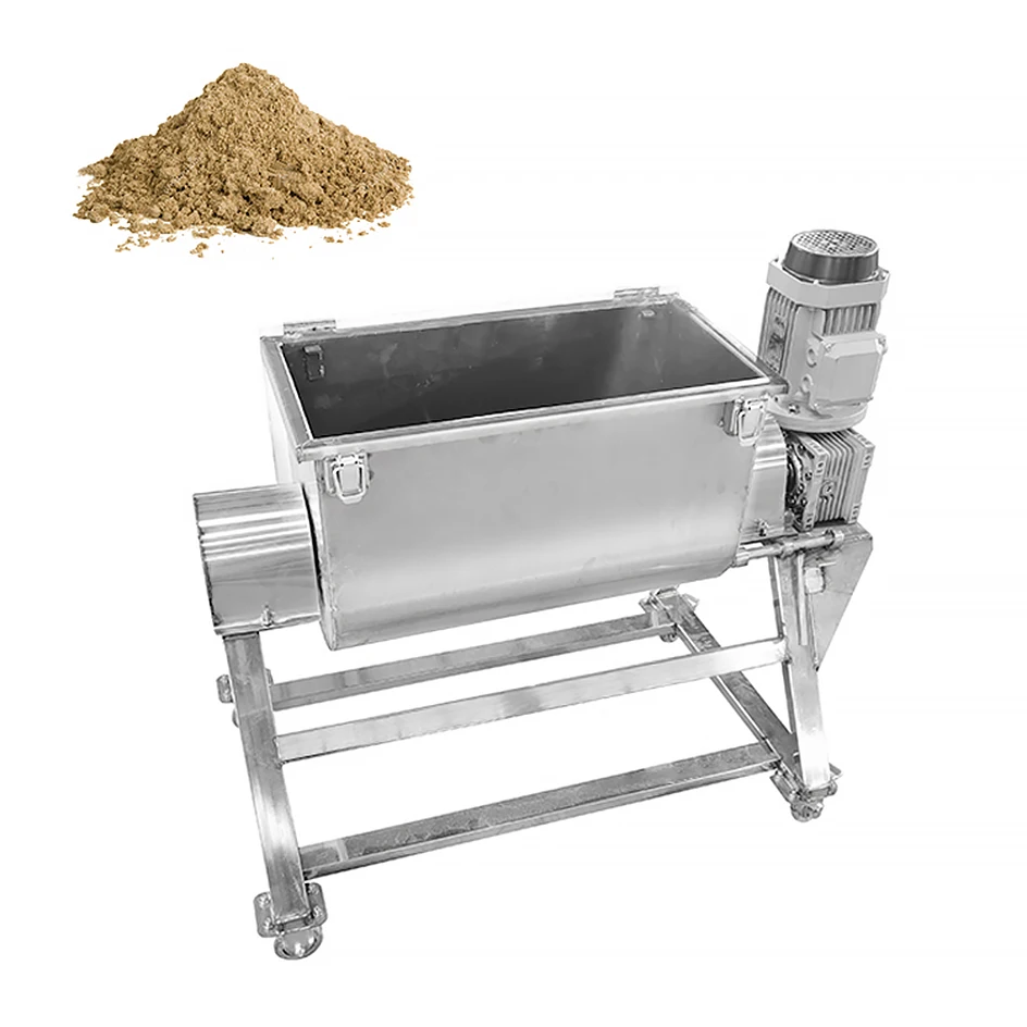カスタマイズ可能な50L食品粉末混合機、小型飼料ミキサー、乾湿両用ステンレス製リボンミキサー