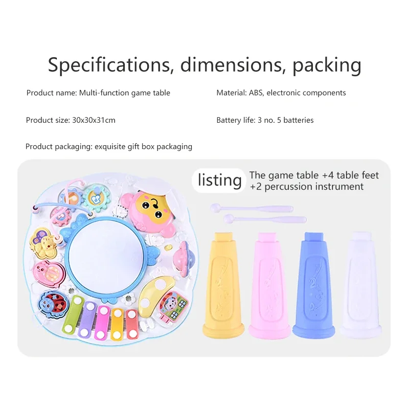 Baby Activity Table Music Box Educational Toys Games For Babies Baby Toys With Music And Lights Interactive Synthesizer Learning