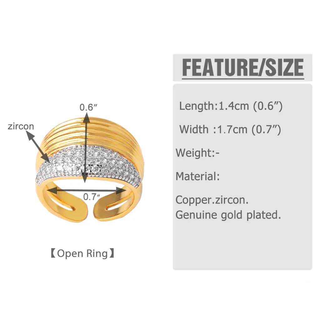 OCESRIO Fashion White Crystal Silver Color Crossover Statement Rings for Women Copper Gold Plated Ring Women Jewelry righ12 image 4