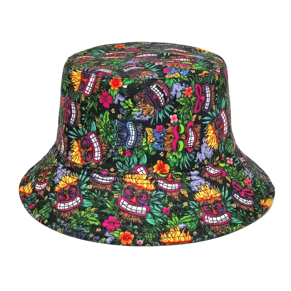 Funny Design Print Bucket Hats Women Men Summer Outdoor Sunscreen Panama Unisex Fashion Decorate Fisherman Caps Hiphop Anti-Sun