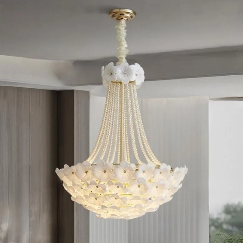 

French style glass pendant light glass flower bedroom master bedroom dining room pendant light