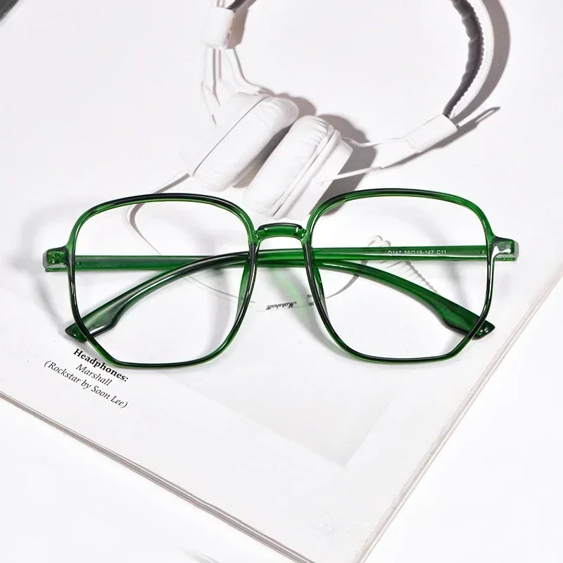 

Ретро оптическая оправа для очков с большим лицом по рецепту TR90, линзы для близорукости на заказ для мужчин и женщин, декоративная оправа для очков D147