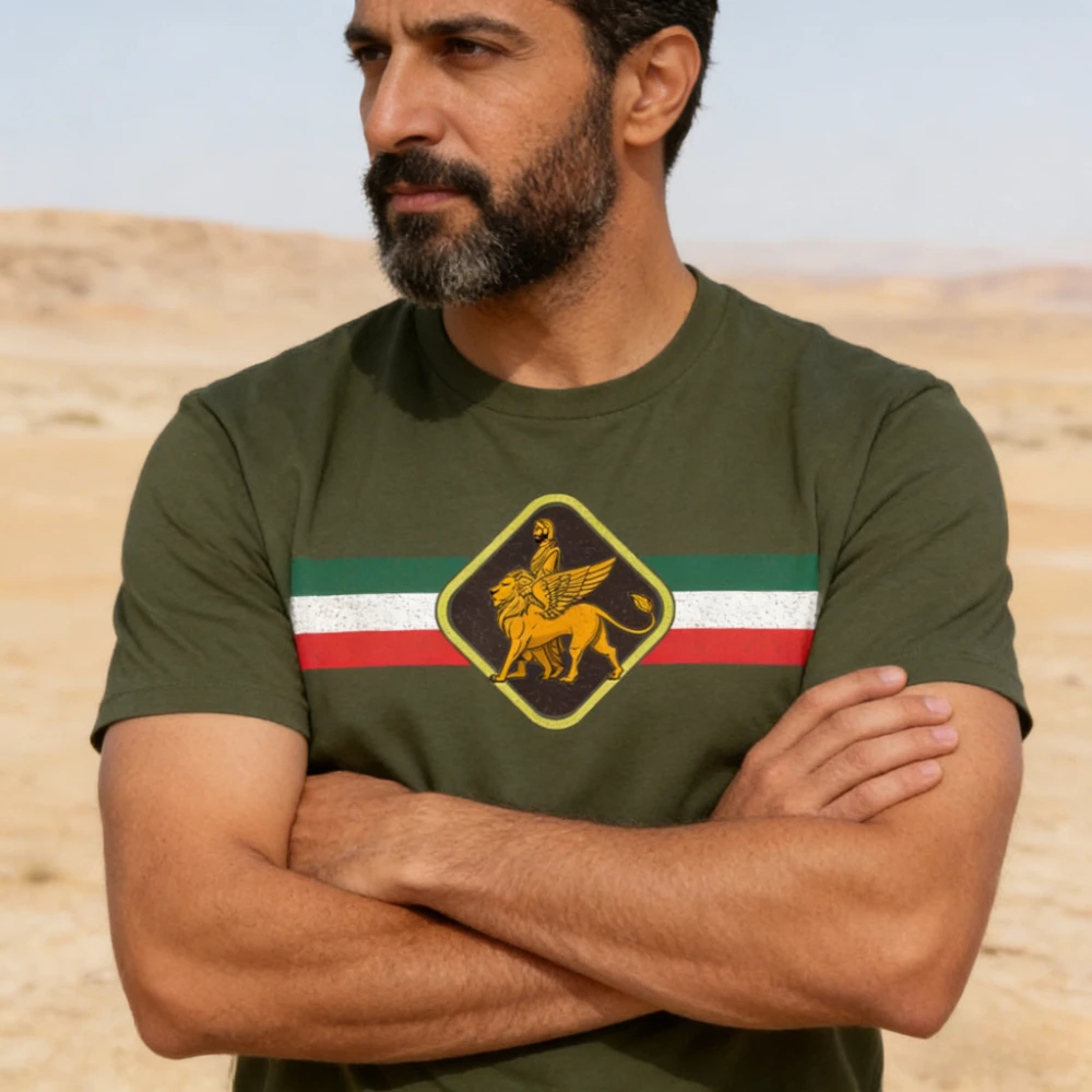Shir O Khorshid Iran Persia Shirt Persian Fars Iranian Lion T-Shirt Contracted Design Unisex Streetwear Men Women Casual Tops
