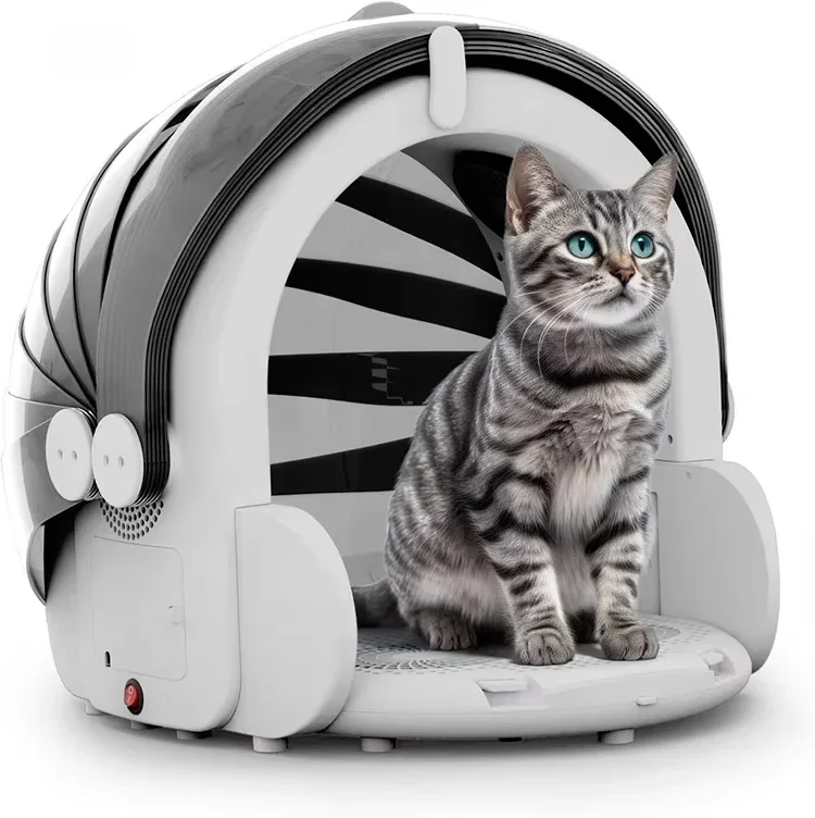 New Foldable Automatic Pet Dryer Box Cat Dryer Box with Eight High Velocity Fans 360 Airflow Temperature Control 4 Speed Setting