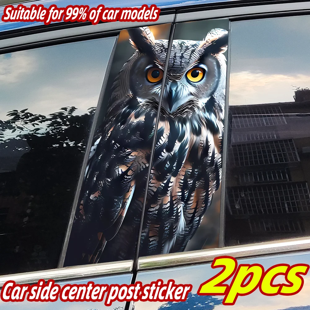 

Owl Car Stickers Auto B Pillar Waterproof Animals Sunscreen Decor Cover Scratches Car Doors Pillar Vinyl Decals Accessories