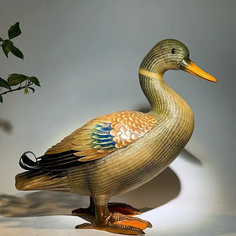Pure handmade bamboo duck ornament