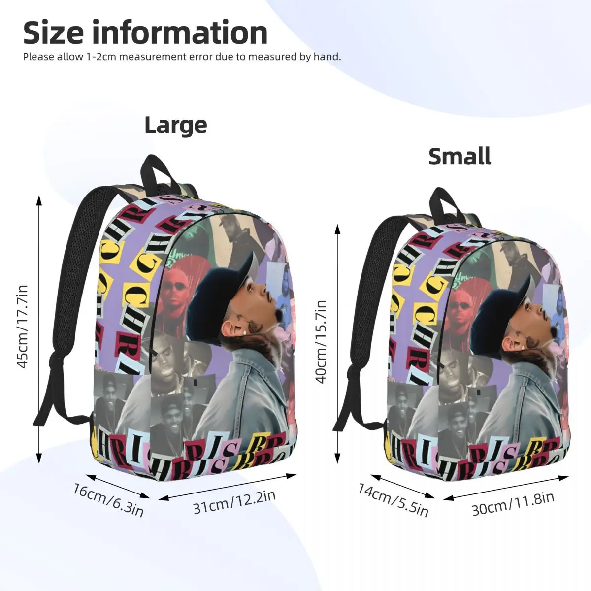 Daypack chris brown 11 tour 2024 music chris brauner reiß verschluss chris brauner studenten geschenk cooler rucksack high school