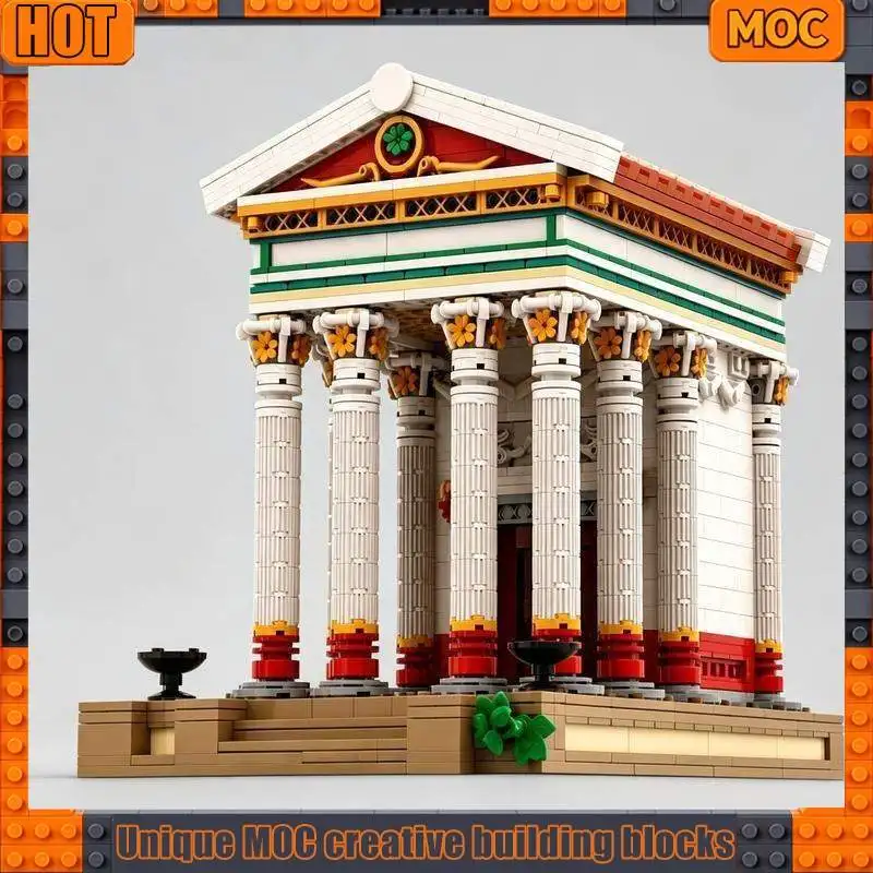 NEW 1768PCS MOC Roman Temple Ancient Architecture Model Building Blocks Creative DIY Assembly Educational Toy Gift Collection