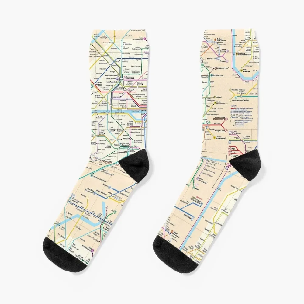 

Paris City Metro Map, France Socks New year's Children's shoes Women's Socks Men's