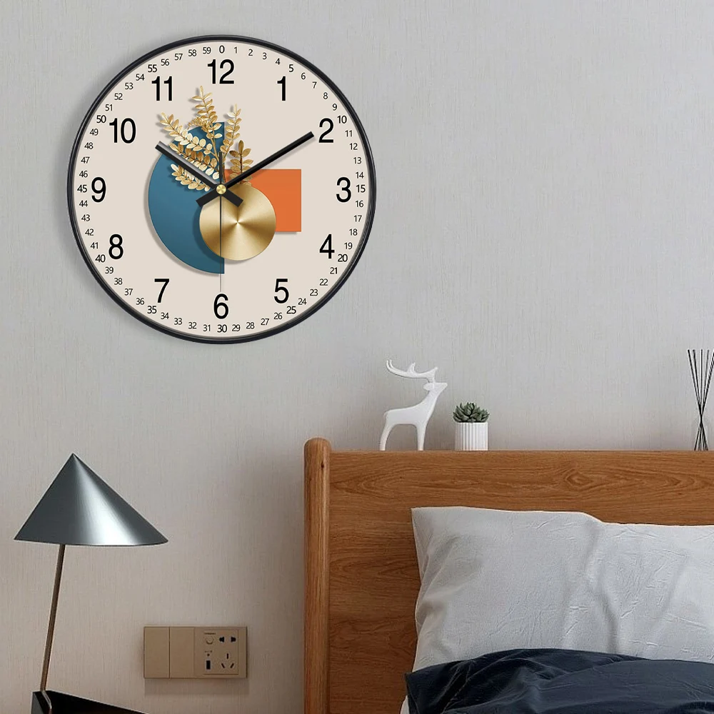 

Vintage Floral Wall Clock Rustic Style Silent Quartz Clock For Living Room Bedroom Courtyard Simple Wall Decoration