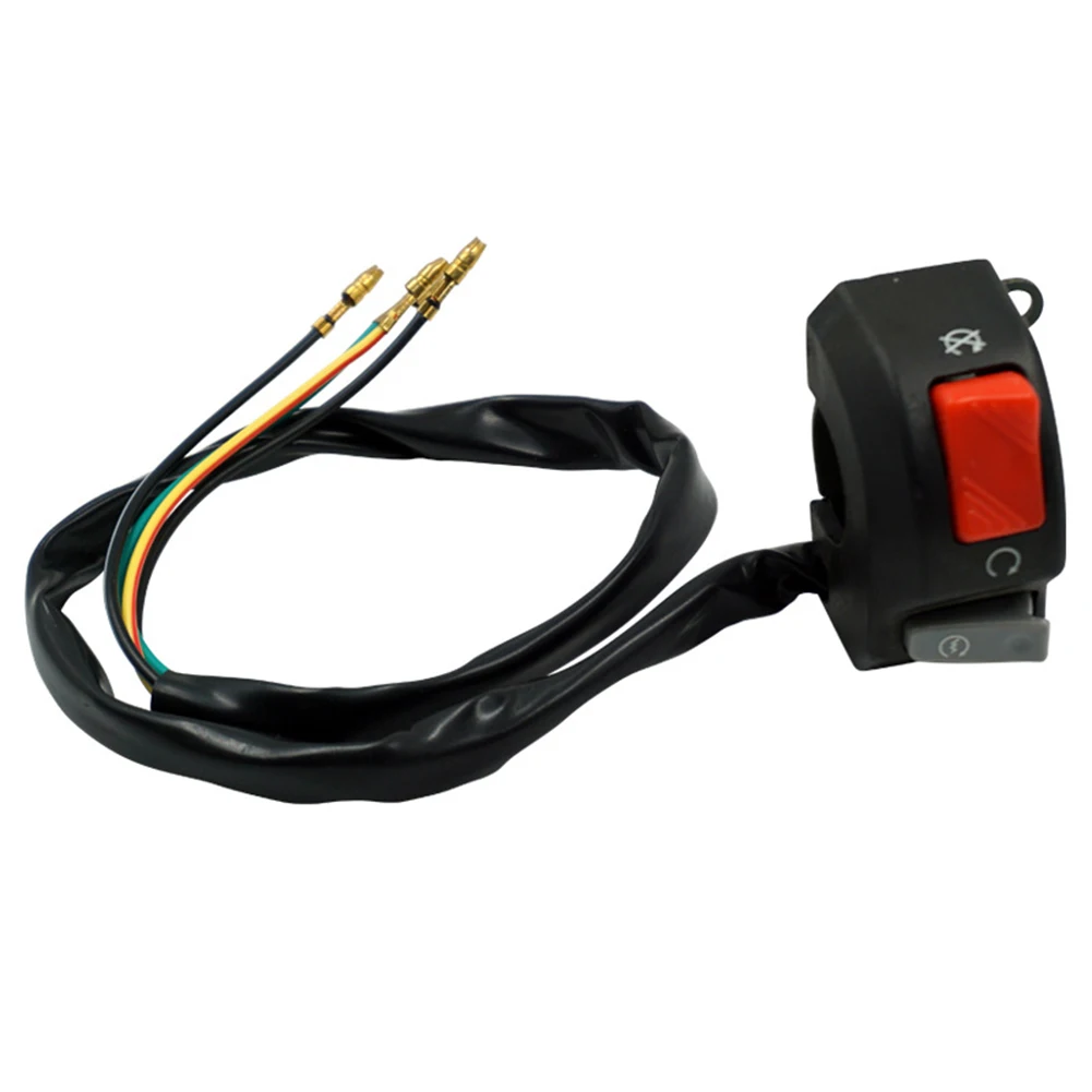 1pcs Universal Motorcycle Handlebar Flashing Switch Fog Headlight Horn Start Kill Switch ON OFF Button  Black 12V