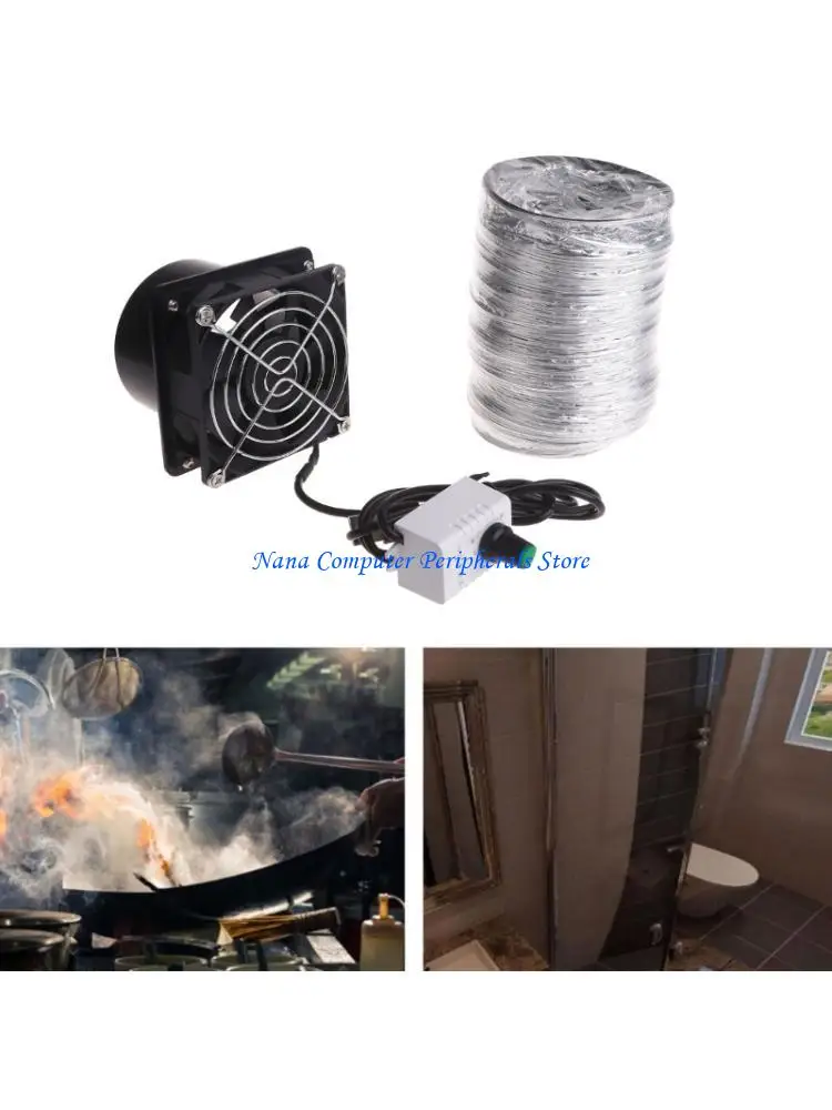 F68C USB Adjustable Speed Air Ventilation Blower Inline Fan Window Exhauster Toilet Kitchen Exhaust Fan power tool