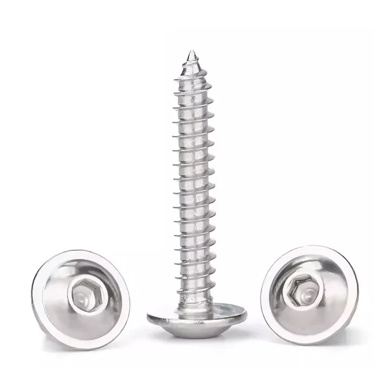 

M3 M4 M5 M6 M8 304 Stainless Steel Button Head Hex Socket Self Tapping Screws with Pre-Assembled Gasket / Round Head with Washer