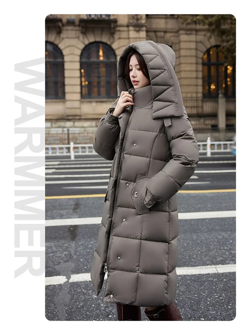 Damska kurtka bawełniana wyszczuplająca talię, nowa, ekskluzywna kurtka bawełniana na zimę 2025, pogrubiona i ciepła modna kurtka bawełniana.