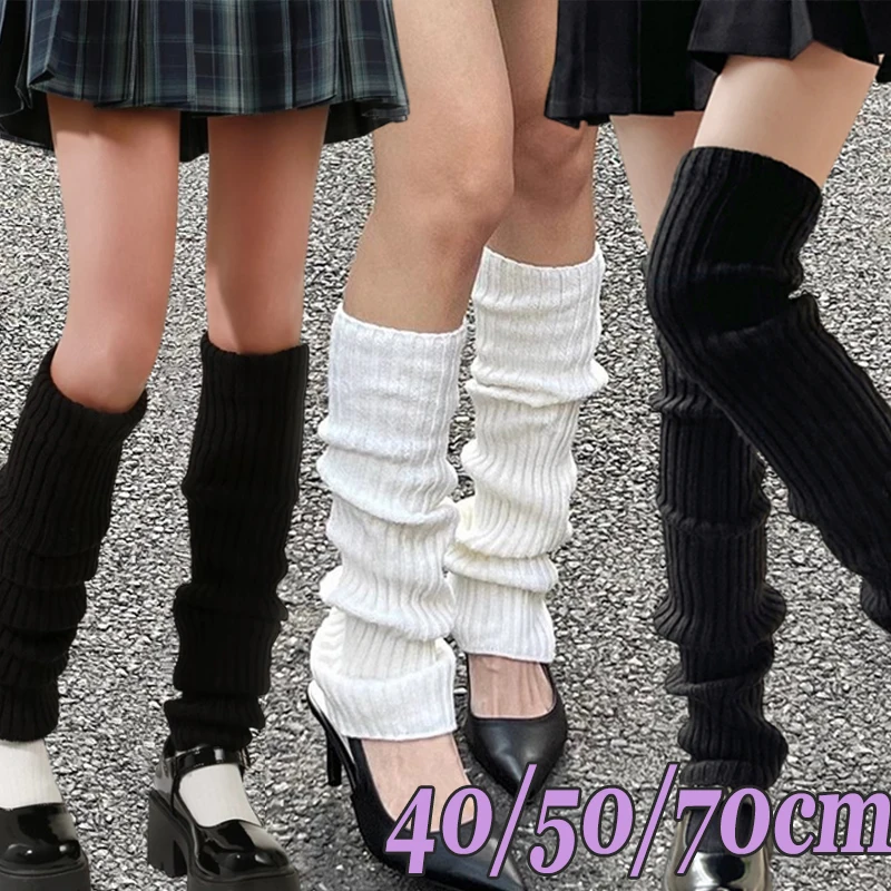 40/50/70cm Women's Lolita Socks Leg Warmers Y2K Knitted Long Knee Foot Cover Girls Autumn Winter Arm Leg Warmer Heap Sockings