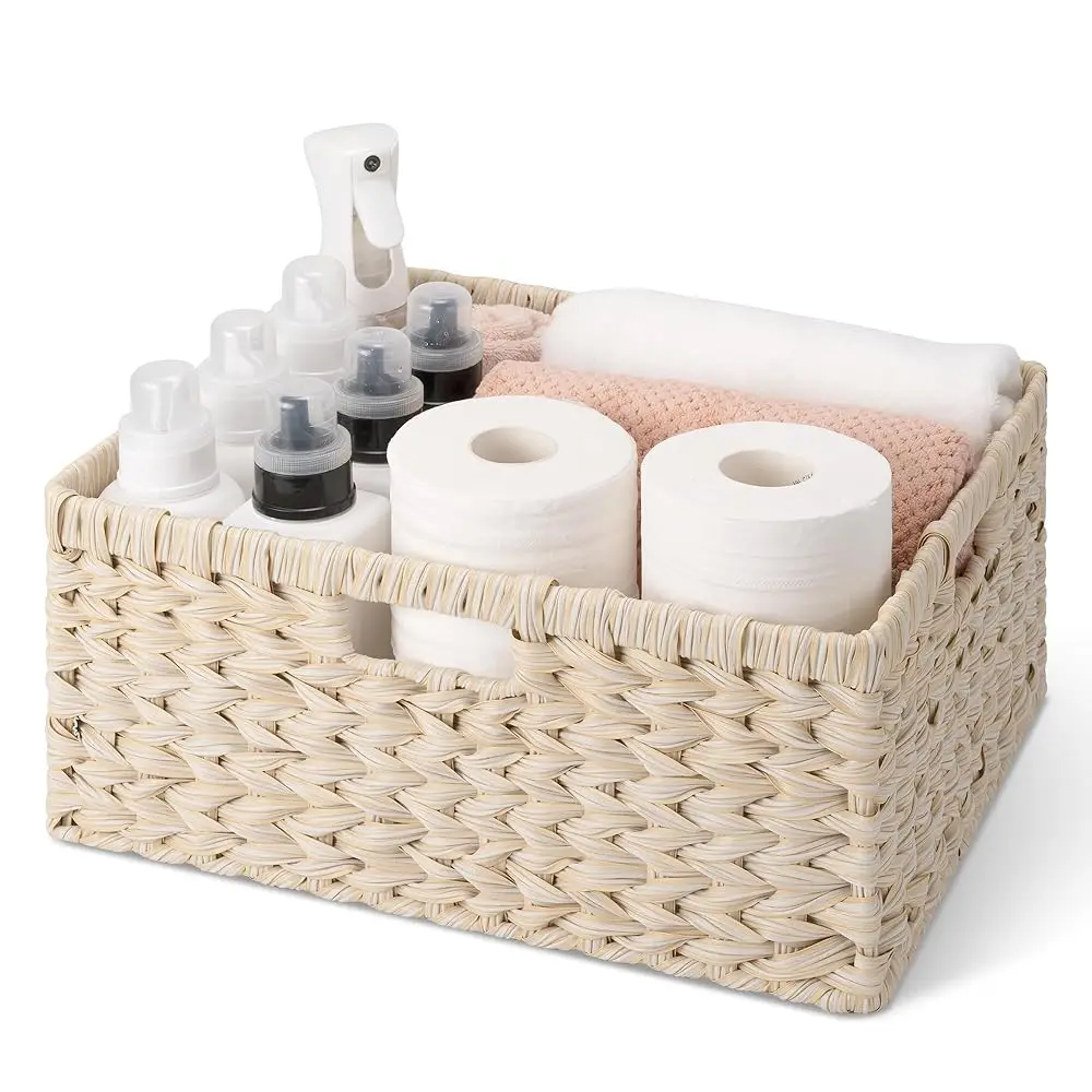 

Basket For Organizing, Wicker Storage Baskets For Shelves, Woven Baskets For Storage, Waterproof Shelf Baskets For Living Room,