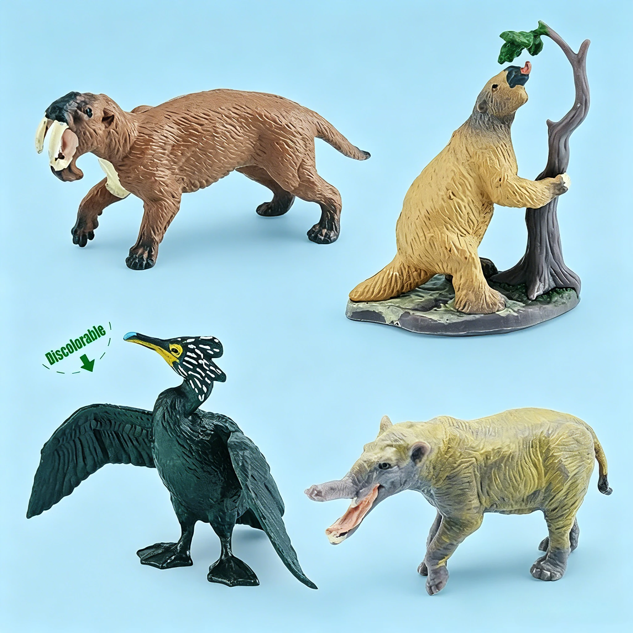 Children's Toys Sabre-toothed Tiger Shovel-toothed Elephant Bering Cormorant Earth Otter Forest Extinct Animals Models Decor Toy