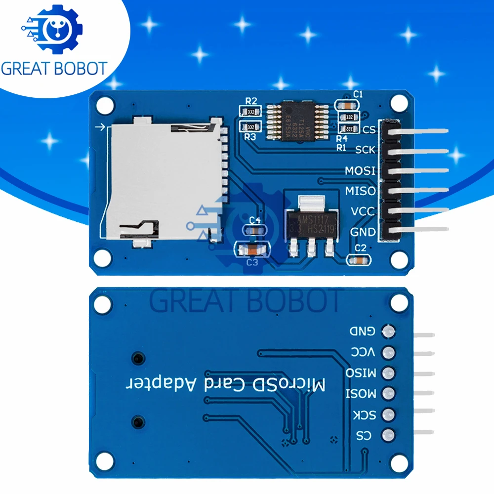 SPI Micro SD/TF Card Reader (1pcs): Level Converter Module for Arduino
