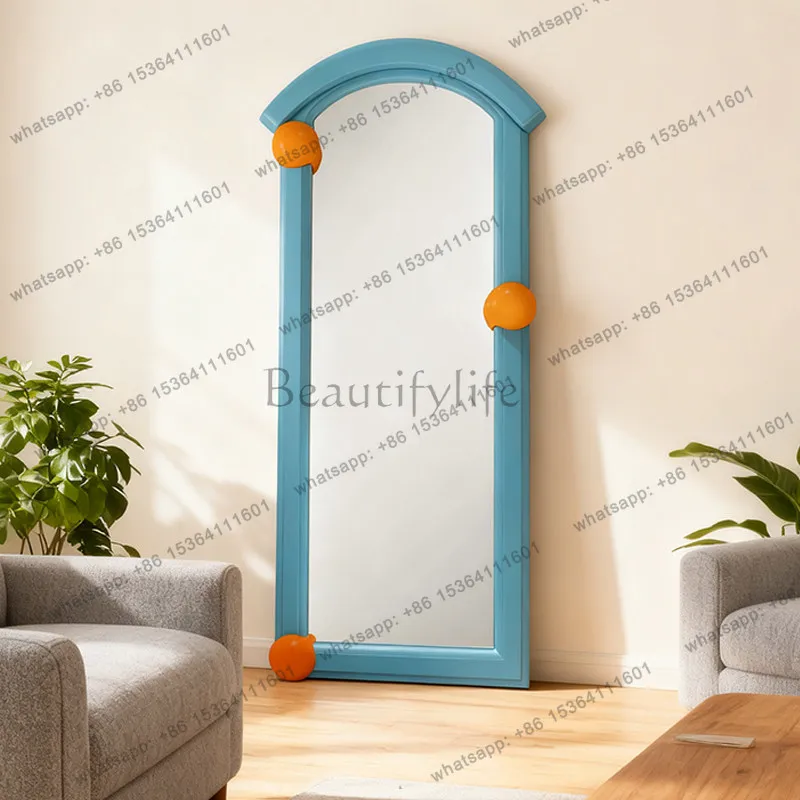 YJ American arch mirror high-end floor-to-ceiling irregular full-length mirror artistic sense of interior wall decoration