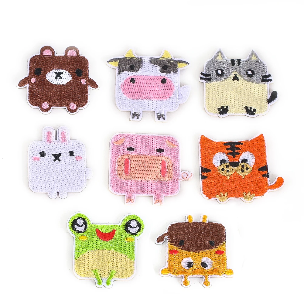 

8pcs Mini Cute Cartoon Animal Embroidery Patches Self Adhesive 8 Styles for Kids Clothing Backpack Hat Jacket Decor DIY Craft