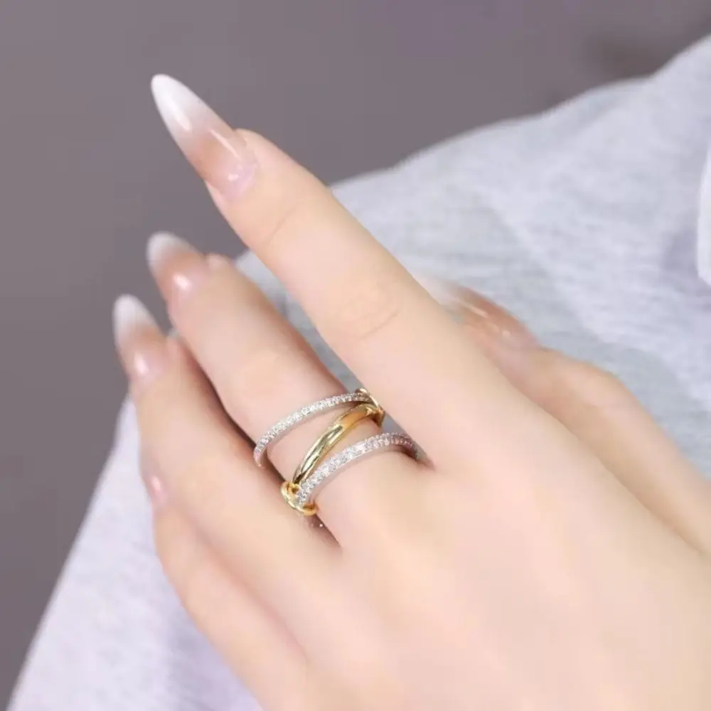 

Three Layered Ring Geometric Knuckle Ring Metal Gold Stackable Rings Stackable Rings Folding Ring Twist
