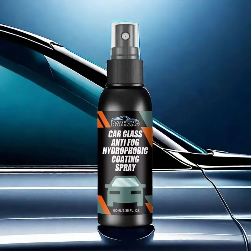 Anti-rain Coating Spray for Car Glass, Hydrophobic Water Repellent, Liquid for Windshield and Mirror, Auto Polish, Mask