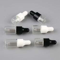 투명한 소형 점적기 병, 에센셜 오일 에센스 스토스트 샘플 분할 유리, 빈 용기, 1ml, 2ml, 3ml, 4ml, 5ml