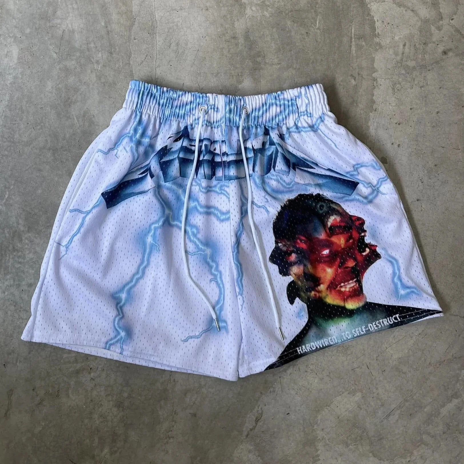 

2025 Лидер продаж, новые мужские быстросохнущие сетчатые шорты с принтом, удобные повседневные спортивные дышащие шорты Y2K