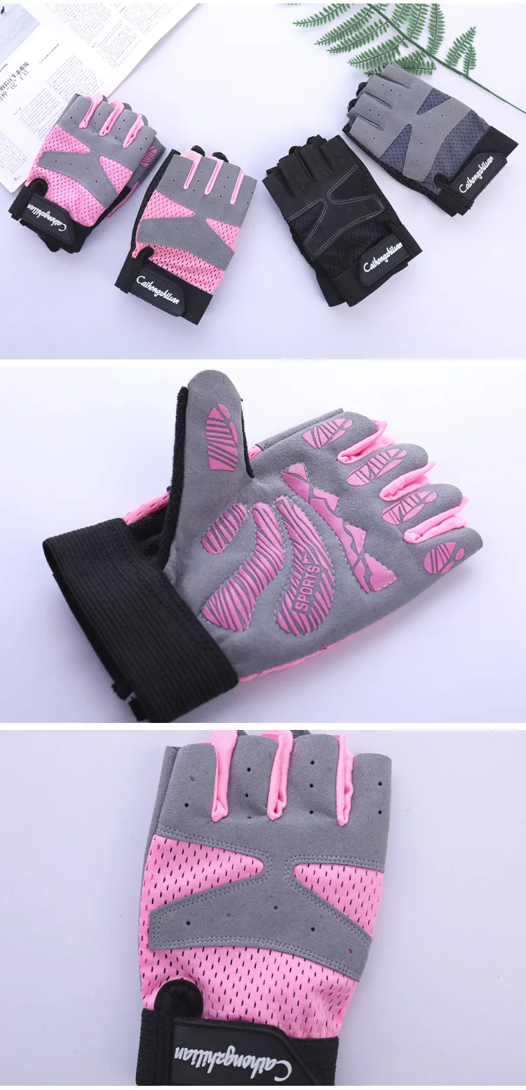 Radfahren Fingerlose Handschuhe für Männer Frauen Motorrad Sommer Fahrrad Fitness Gym Sport Gewichtheben Atmungsaktive Radfahren Handschuhe – Detail 6