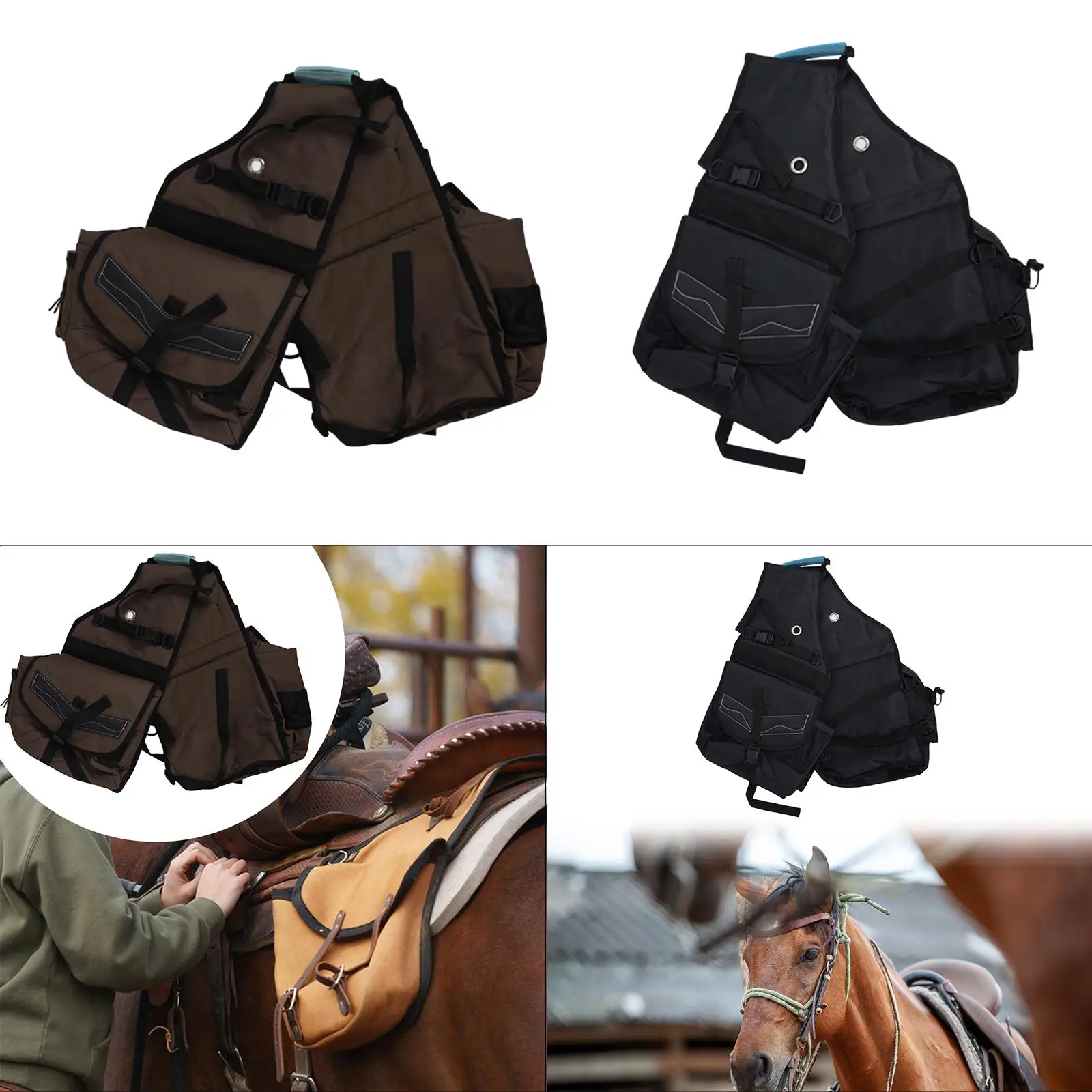 

Canvas Saddle Bag Saddlebag Padded Compact Lightweight Insulated Carrier